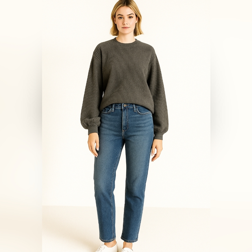 Round Neck Drop Shoulder Pullover - image 1